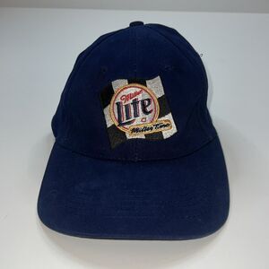 Seba Miller Light Miller Time Ball Cap Blue Racing Flag Dad Baseball Hat Vintage